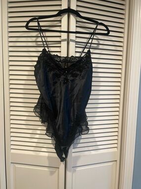 Victoria’s Secret - Black Lace-Trim Sheer Neglige or Teddy.  Sexy!